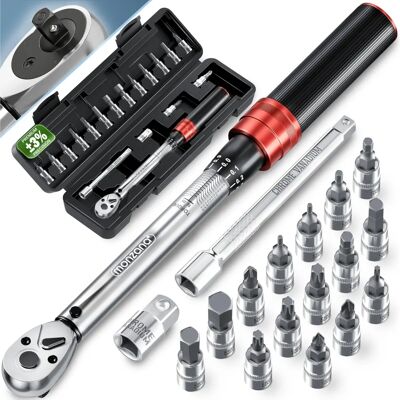 Monzana Drehmomentschlüssel-Set - Präzise 1-25 Nm, 18 Teile Monzana Drehmomentschlüssel-Set - Präzise 1-25 Nm, 18 Teile