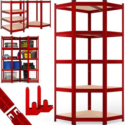 Monzana - Eckregal aus Metall 180x70x40cm 875kg Schwerlast MDF Ohne Werkzeug Monzana - Eckregal aus Metall 180x70x40cm 875kg Schwerlast MDF Ohne Werkzeug