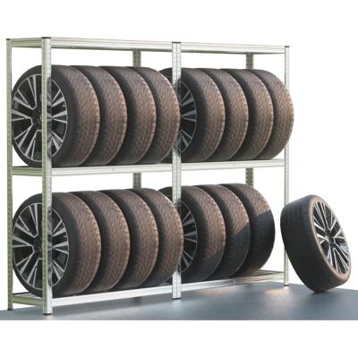 Monzana Tire Rack 2-Pair Zinc Coated 180x120x40cm - Tire Storage Solution Monzana Tire Rack 2-Pair Zinc Coated 180x120x40cm - Tire Storage Solution