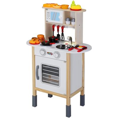 Cocina de Juego de Madera Spielwerk - Ajustable en Altura - 35 Accesorios - Blanco Cocina de Juego de Madera Spielwerk - Ajustable en Altura - 35 Accesorios - Blanco
