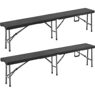Casaria - Panchina da Giardino in Rattan Pieghevole 180cm - Sedia da Campeggio Portatile Casaria - Panchina da Giardino in Rattan Pieghevole 180cm - Sedia da Campeggio Portatile