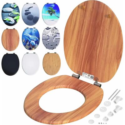 Casaria Toilet Seat with Auto-Drop, MDF, Supports 175KG - Toilet Accessories Casaria Toilet Seat with Auto-Drop, MDF, Supports 175KG - Toilet Accessories