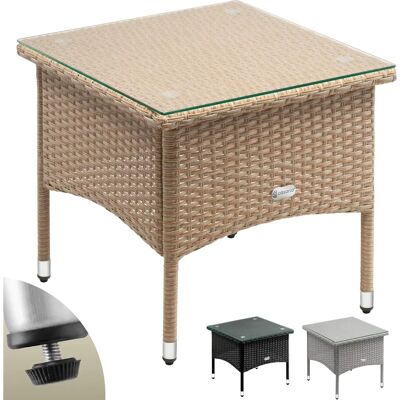 Casaria Verstellbare Polyrattan Beistelltisch - UV-beständig - Elegant & Witterungsbeständig Casaria Verstellbare Polyrattan Beistelltisch - UV-beständig - Elegant & Witterungsbeständig