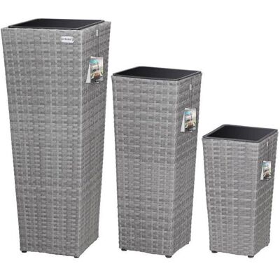 Deuba Casaria Set of 3 Decorative Plant Pots - Gray Deuba Casaria Set of 3 Decorative Plant Pots - Gray