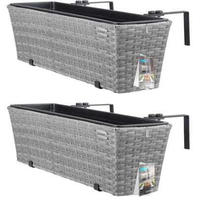 Casaria - 2x Fioriere Sospese 60x20x19cm Resistente UV - Set di 2 Casaria - 2x Fioriere Sospese 60x20x19cm Resistente UV - Set di 2