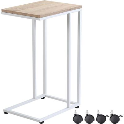 Casaria Mobile Side Table 50x35x70cm - Industrial Style White Casaria Mobile Side Table 50x35x70cm - Industrial Style White