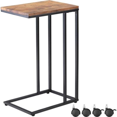 Tavolino Casaria nero 50x35x70cm stile industriale con ruote Tavolino Casaria nero 50x35x70cm stile industriale con ruote