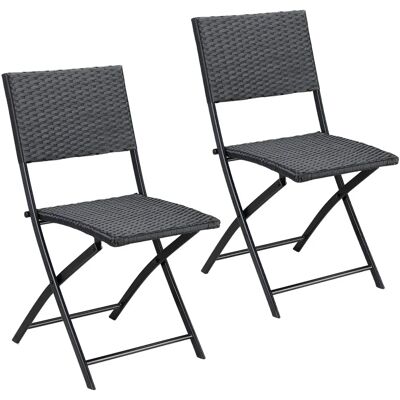 Casaria - Chaises Pliantes en Poliratán - 2 Pièces Casaria - Chaises Pliantes en Poliratán - 2 Pièces