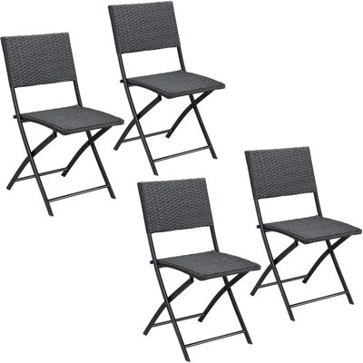Chaises Pliantes de Jardin Noires Casaria Roma Chaises Pliantes de Jardin Noires Casaria Roma