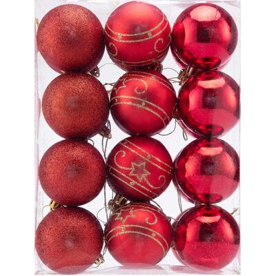 Set di 24 Palline Natalizie Rosse Casaria - Ø6cm Set di 24 Palline Natalizie Rosse Casaria - Ø6cm