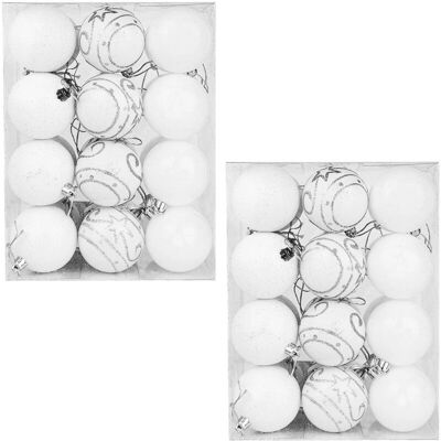 Casaria Weiße Weihnachtskugeln Set - Bruchsicheres Kunststoffdekor Casaria Weiße Weihnachtskugeln Set - Bruchsicheres Kunststoffdekor