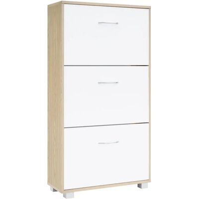 Casaria Scarpiera - Design moderno Eiche-weiß con divisori regolabili Casaria Scarpiera - Design moderno Eiche-weiß con divisori regolabili