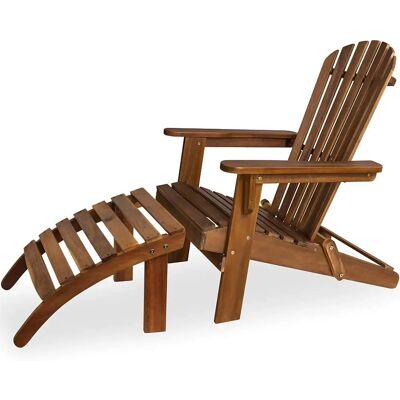 Casaria Gartenliege Adirondack mit Fußstütze - Innen/Außen Casaria Gartenliege Adirondack mit Fußstütze - Innen/Außen