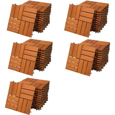 Casaria Set aus Akazie/Eukalyptus Holzfliesen - Garten Balkon Spa - 55x Mosaik Casaria Set aus Akazie/Eukalyptus Holzfliesen - Garten Balkon Spa - 55x Mosaik