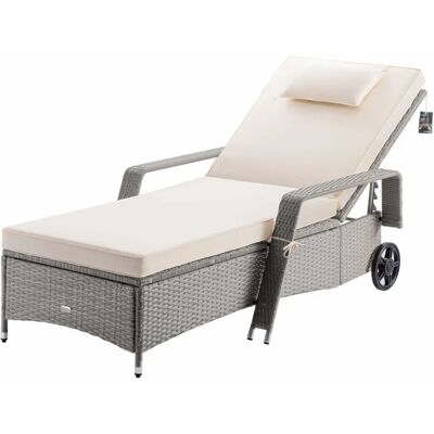 Casaria Rattan Sonnenliege 193x90cm 994 - 995629 Casaria Rattan Sonnenliege 193x90cm 994 - 995629
