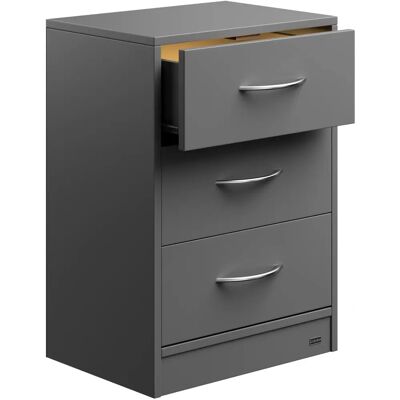 Casaria - Nachttisch Eloise 3 Schubladen Wandmontage MDF Anthrazit led Casaria - Nachttisch Eloise 3 Schubladen Wandmontage MDF Anthrazit led