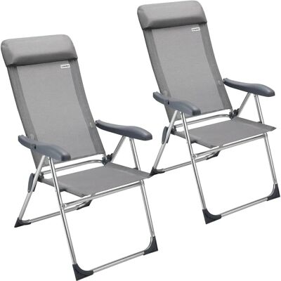 Casaria Gartensessel-Set - Verstellbar, Leichtes Aluminium, 7-Position Casaria Gartensessel-Set - Verstellbar, Leichtes Aluminium, 7-Position