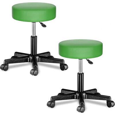Sgabello girevole Casaria Deuba - Regolabile in altezza - Rotazione a 360° - Seduta imbottita 10cm - Verde Sgabello girevole Casaria Deuba - Regolabile in altezza - Rotazione a 360° - Seduta imbottita 10cm - Verde