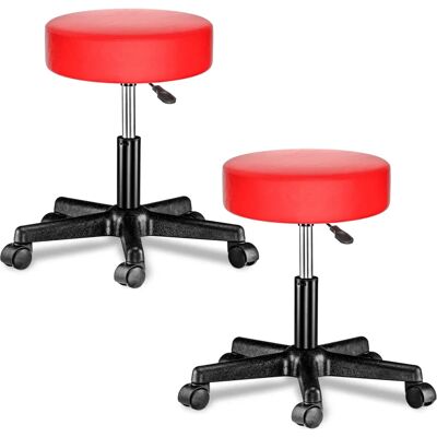 Casaria Deuba Swivel Stool 48x48cm, Height 46-60cm, Artificial Leather, Set of 2 Casaria Deuba Swivel Stool 48x48cm, Height 46-60cm, Artificial Leather, Set of 2