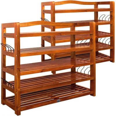 Casaria Wooden Shoe Rack with 5 Shelves - 95x26x82 cm Casaria Wooden Shoe Rack with 5 Shelves - 95x26x82 cm
