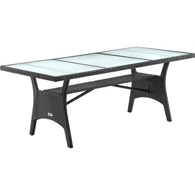Mesa de jardín Casaria 190x90x74cm Vidrio de seguridad Resistente a UV - Mesa de jardín Mesa de jardín Casaria 190x90x74cm Vidrio de seguridad Resistente a UV - Mesa de jardín