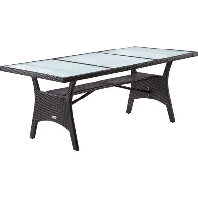 Casaria Garden Table 190x90x74cm Tempered Glass Weatherproof - Garden Furniture Casaria Garden Table 190x90x74cm Tempered Glass Weatherproof - Garden Furniture