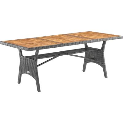 Casaria Gartentisch - Wetterfester Akazien- und Polyrattan-Tisch 190x90x74cm Casaria Gartentisch - Wetterfester Akazien- und Polyrattan-Tisch 190x90x74cm