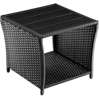 Casaria Verstelbare Weerbestendige Polyrattan Bijzettafel Casaria Verstelbare Weerbestendige Polyrattan Bijzettafel