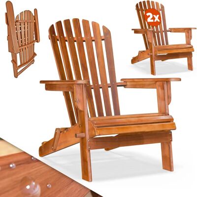 Casaria - Klappbares Akazienholz Adirondack Lounge-Set - Innen/Außen Casaria - Klappbares Akazienholz Adirondack Lounge-Set - Innen/Außen