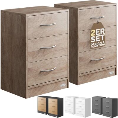 Casaria Eloise Nightstand - 3 Drawer Wall Mount MDF Nightstand Casaria Eloise Nightstand - 3 Drawer Wall Mount MDF Nightstand