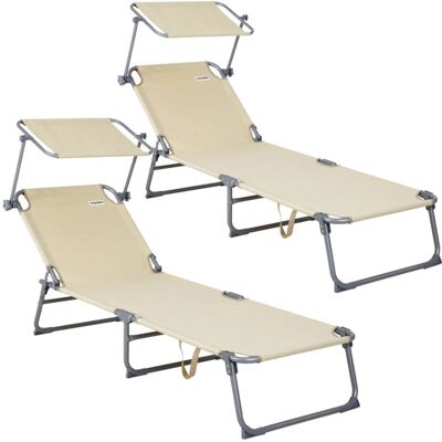 Casaria - Hawaii - Beige - 195x60x30cm - Sonnenliege Casaria - Hawaii - Beige - 195x60x30cm - Sonnenliege