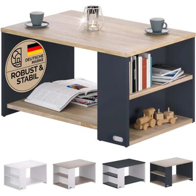 Tavolino Casaria con Ripiani - 90x59x48cm - Legno - Grigio Tavolino Casaria con Ripiani - 90x59x48cm - Legno - Grigio