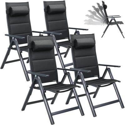 Casaria Garden Chairs - Adjustable High Back Folding Aluminum - 120kg Max Casaria Garden Chairs - Adjustable High Back Folding Aluminum - 120kg Max