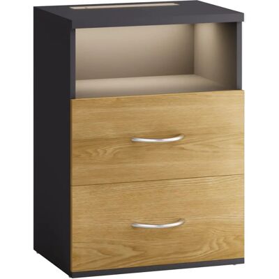 Casaria Nachttisch mit Touch-LED-Beleuchtung - Verstellbar Holz 2 Schubladen Casaria Nachttisch mit Touch-LED-Beleuchtung - Verstellbar Holz 2 Schubladen