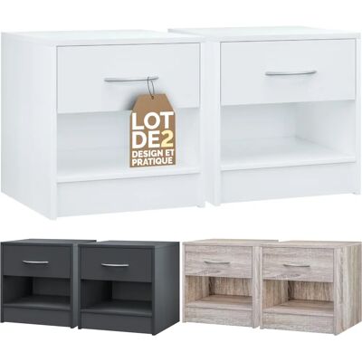 Casaria Nightstand - 41x39x28cm - MDF with Drawer & Shelf Casaria Nightstand - 41x39x28cm - MDF with Drawer & Shelf