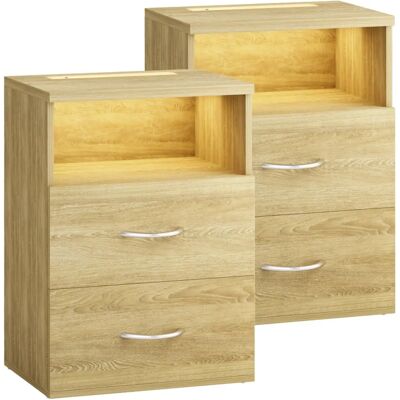 Comodino Casaria con Illuminazione Touch - 40x28x55cm - Legno Comodino Casaria con Illuminazione Touch - 40x28x55cm - Legno