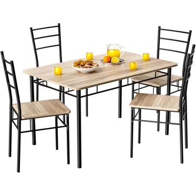 Casaria Esstisch mit 4 Stühlen - Industrie Holz Tisch Casaria Esstisch mit 4 Stühlen - Industrie Holz Tisch