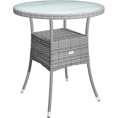 Casaria Garden Table - Weatherproof Poly Rattan, 60cm-80cm Casaria Garden Table - Weatherproof Poly Rattan, 60cm-80cm