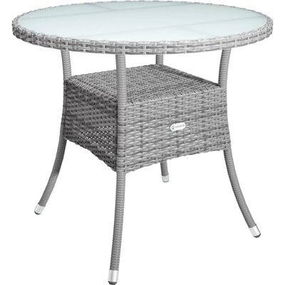 Casaria Gartentisch - Wetterfestes Polyrattan, Ø80cm Casaria Gartentisch - Wetterfestes Polyrattan, Ø80cm