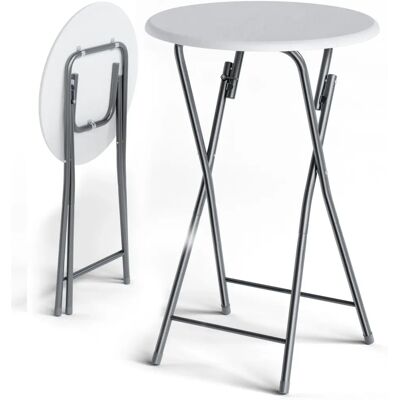 Casaria White Folding Bar Table Set - 2, 60cm, 110cm - Bar Table Casaria White Folding Bar Table Set - 2, 60cm, 110cm - Bar Table