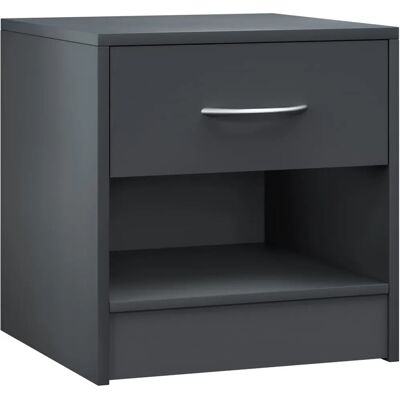 Casaria Nightstand Anthracite - Compact, Ample Storage - 41cm Casaria Nightstand Anthracite - Compact, Ample Storage - 41cm