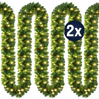 Casaria Weihnachts-LED-Girlande - 5m Grün Innen/Außen Casaria Weihnachts-LED-Girlande - 5m Grün Innen/Außen