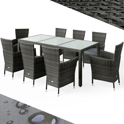 Casaria Garden Furniture Set - 9 Pieces, Adjustable Table & Chairs Casaria Garden Furniture Set - 9 Pieces, Adjustable Table & Chairs