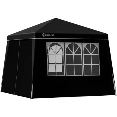 Casaria Gazebo Pieghevole Capri Nero 3x3m con 4 Pareti Casaria Gazebo Pieghevole Capri Nero 3x3m con 4 Pareti