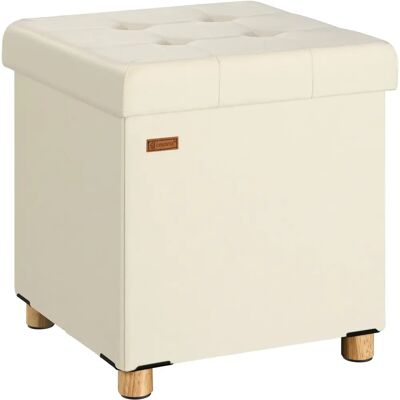 Casaria Beige Storage Ottoman - 42x38x38cm Foldable Furniture Casaria Beige Storage Ottoman - 42x38x38cm Foldable Furniture