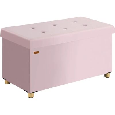 Casaria Rosa Samt Aufbewahrungsbank - Faltbare Sitztruhe Casaria Rosa Samt Aufbewahrungsbank - Faltbare Sitztruhe