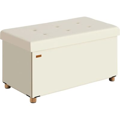 Panca in velluto beige Casaria - Contenitore in velluto con spazio di archiviazione Panca in velluto beige Casaria - Contenitore in velluto con spazio di archiviazione