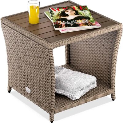 Casaria Polyrattan Beistelltisch - 45x45x40cm - Wetterfest & UV-beständig Casaria Polyrattan Beistelltisch - 45x45x40cm - Wetterfest & UV-beständig