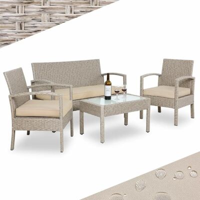 Set da Giardino Casaria - Polirattan Resistente, 4 pezzi Set da Giardino Casaria - Polirattan Resistente, 4 pezzi