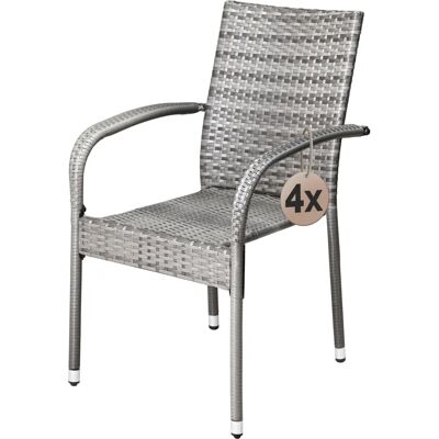 Set di Sedie da Giardino Casaria - Grigio - Impilabile, Resistente alle Intemperie Set di Sedie da Giardino Casaria - Grigio - Impilabile, Resistente alle Intemperie